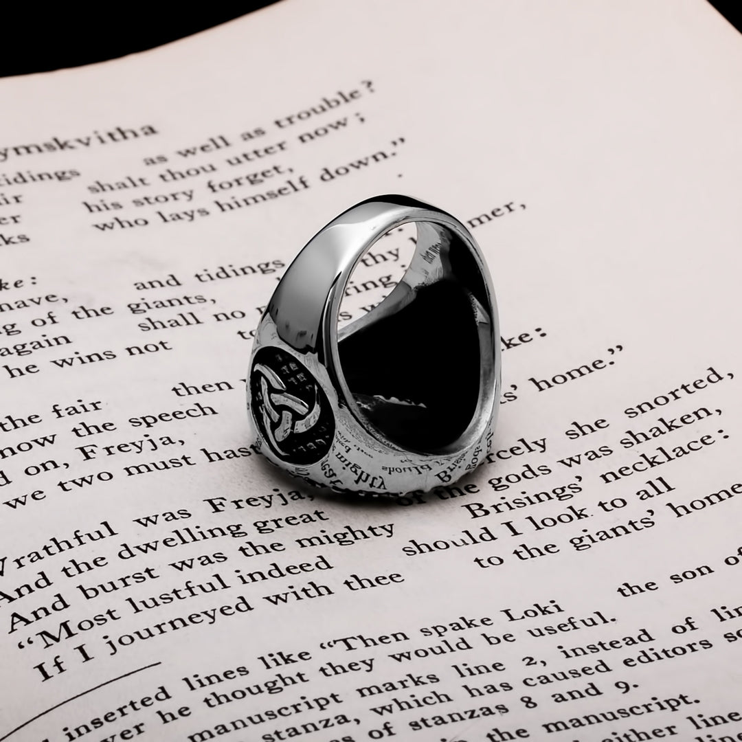 Viking Elder Futhark Rune Ring 316L Stainless Steel Size 7