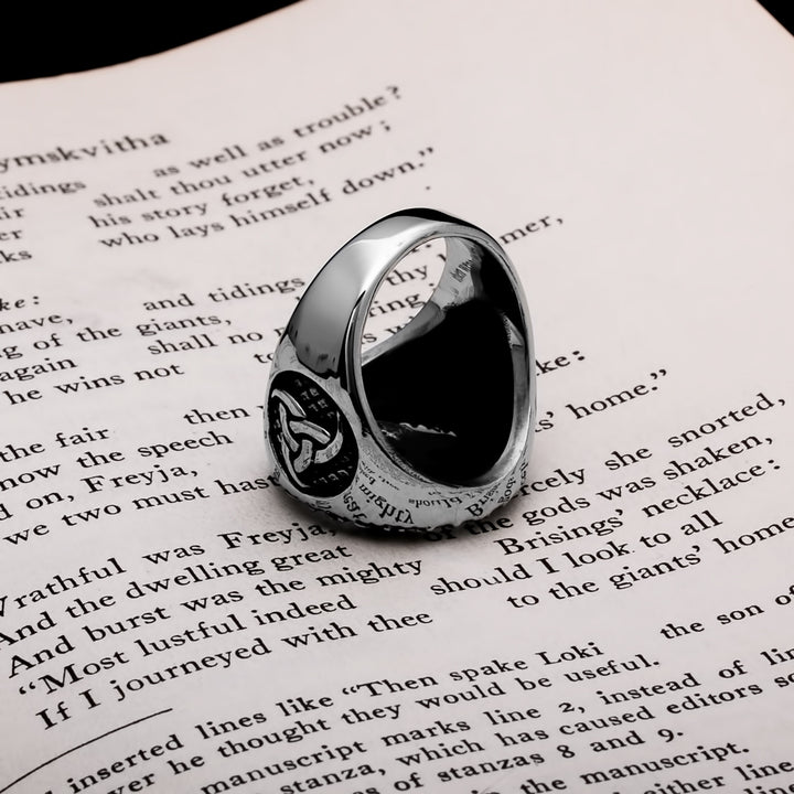Viking Elder Futhark Rune Ring 316L Stainless Steel Size 7