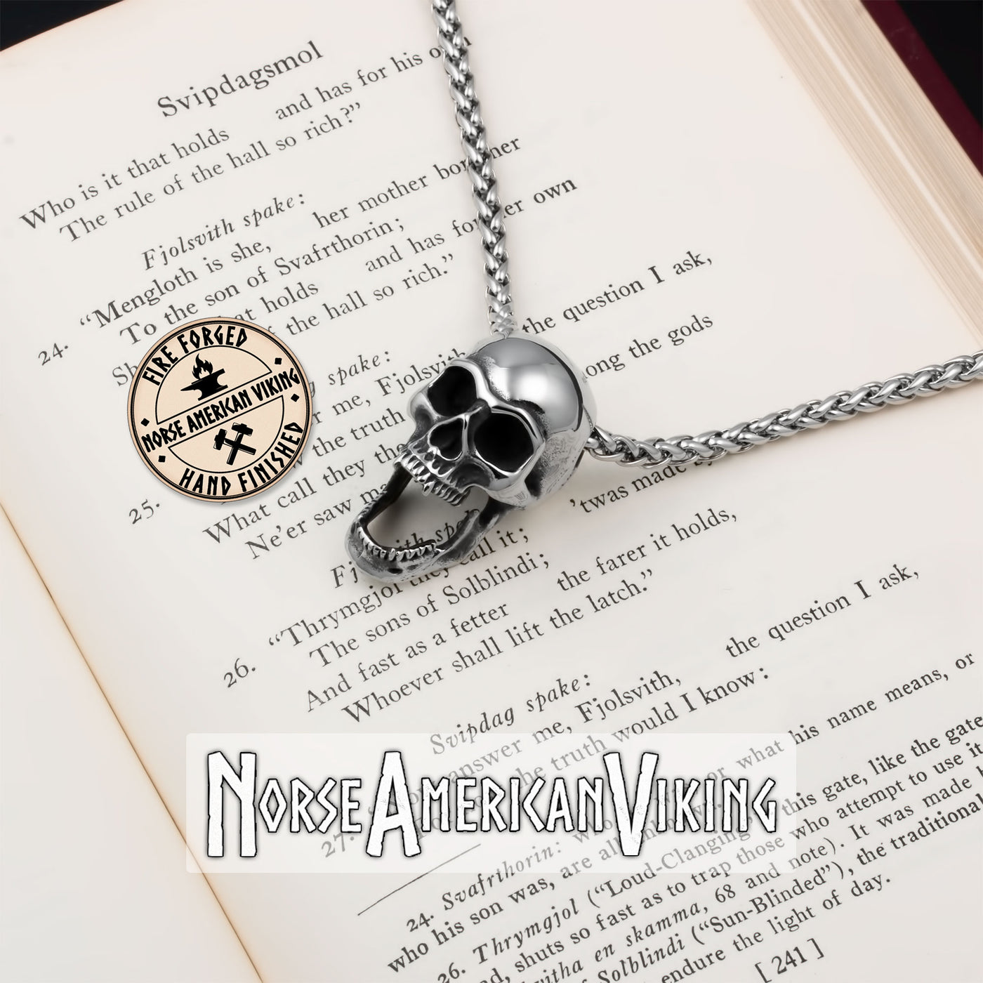 Viking Skull of Your Enemy Stainless Steel Pendant Necklace