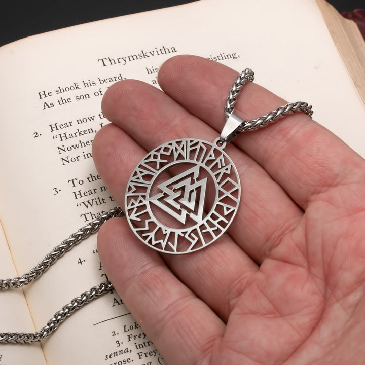 Valknut Viking Pendant Necklace 316L Stainless Steel