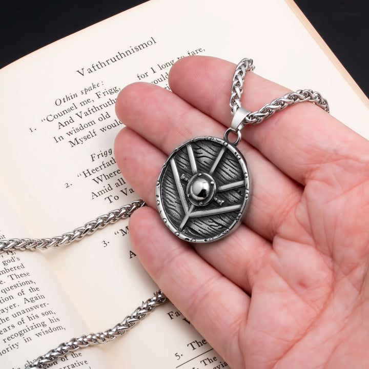 Shield Viking Pendant Necklace 316L Stainless Steel