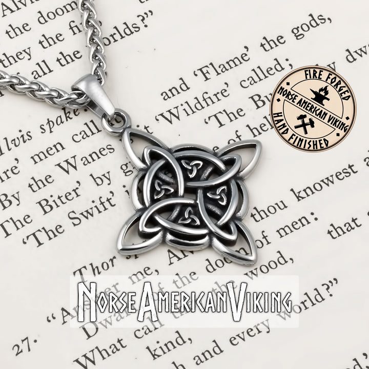 Viking Volva Witch Knot Stainless Steel Pendant Necklace