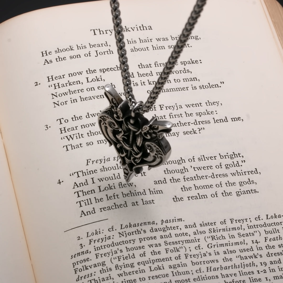 Viking Gungnir Raven Stainless Steel Pendant Necklace