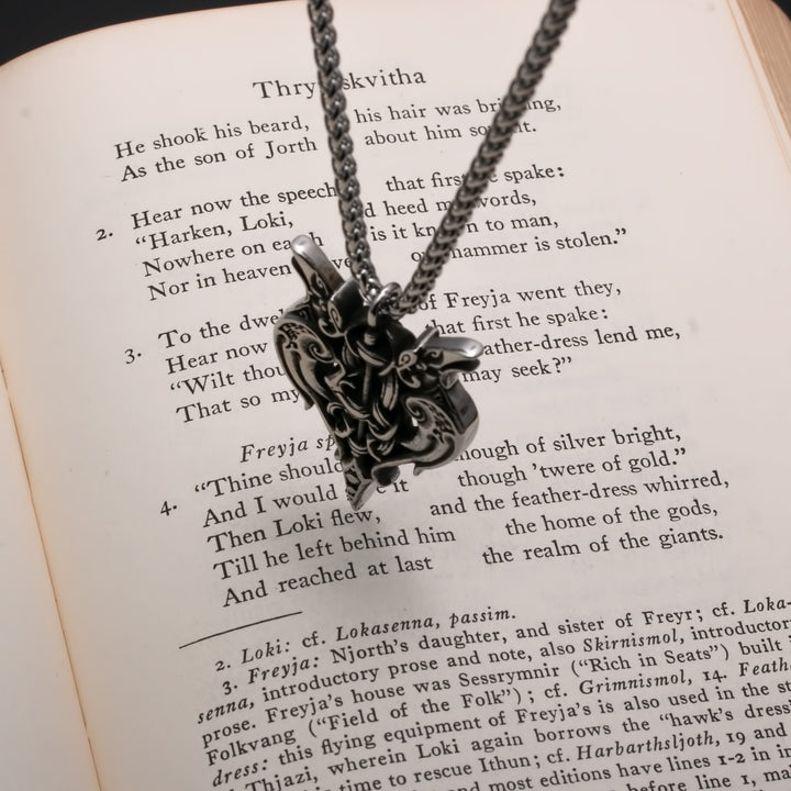 Viking Gungnir Raven Stainless Steel Pendant Necklace