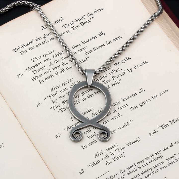 Troll Cross Pendant Necklace Stainless Steel Viking