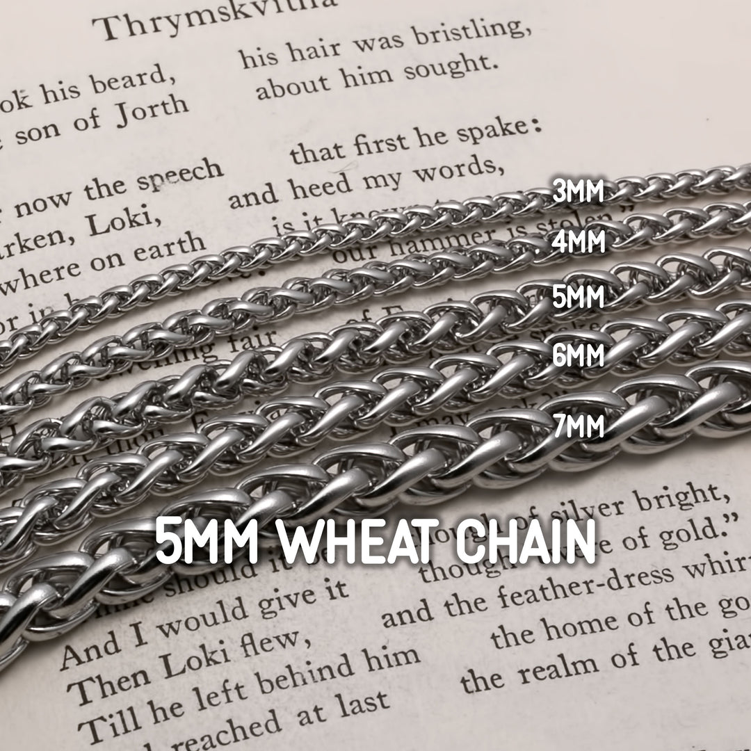 5mm Wheat 316L Stainless Steel Chain 18 inches