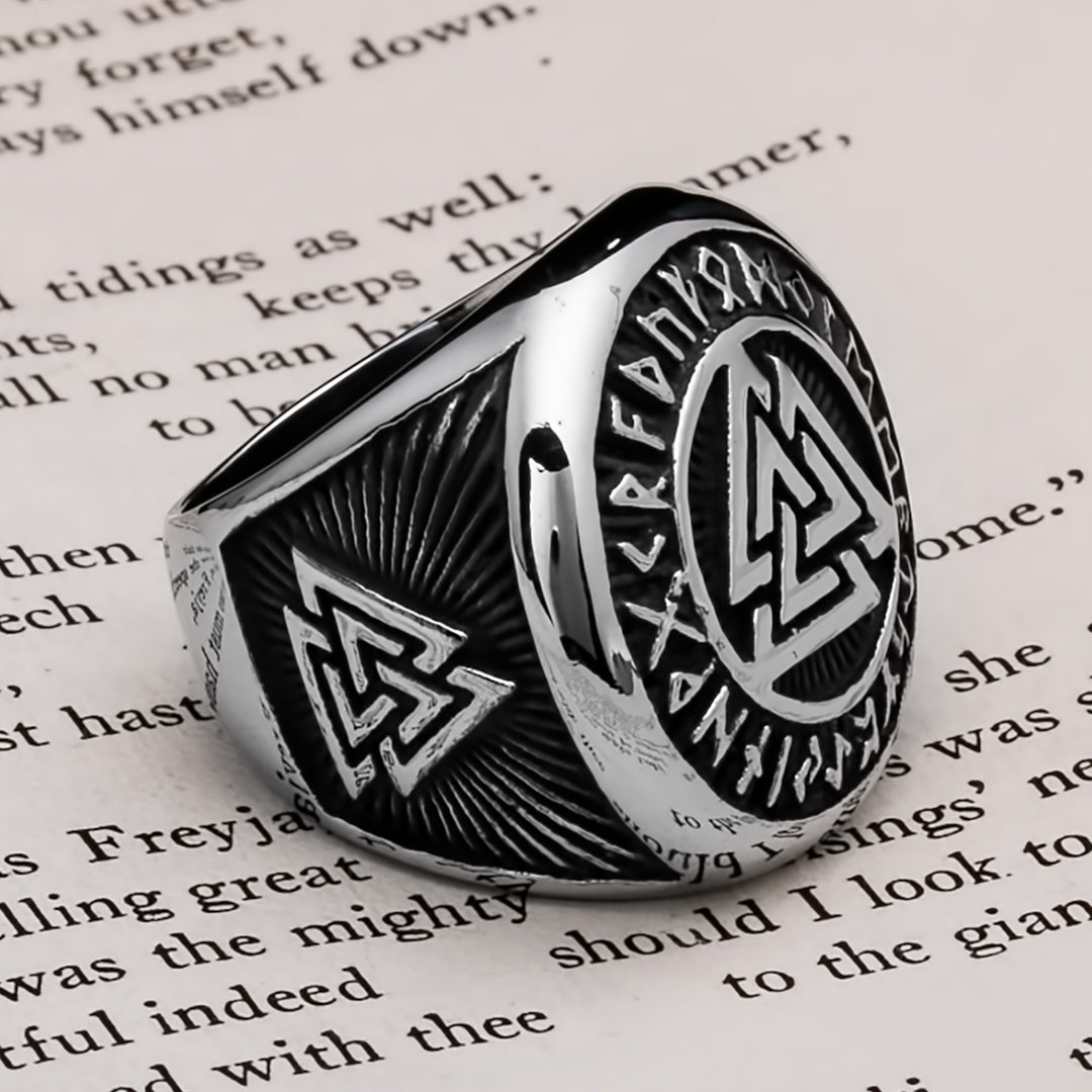 Viking Valknut Ring 316L Stainless Steel Size 7