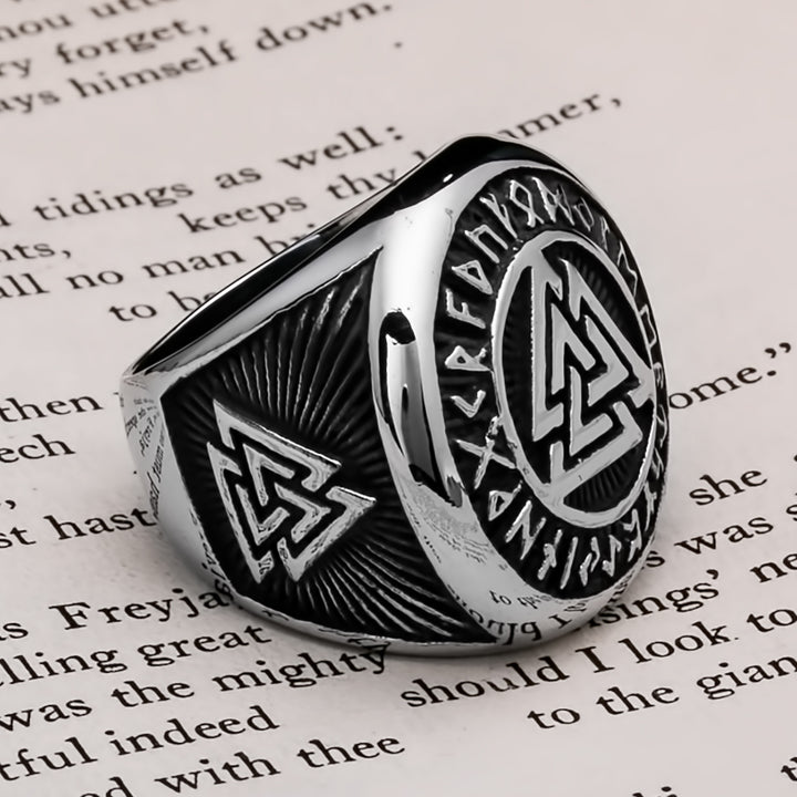 Viking Valknut Ring 316L Stainless Steel Size 7