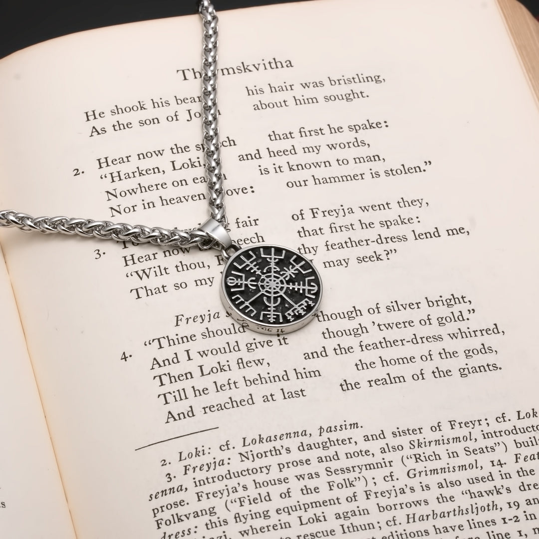 Viking Mini Vegvisir Stainless Steel Pendant Necklace