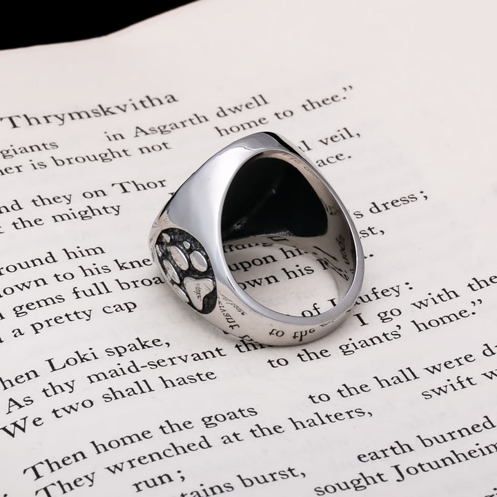 Viking Fenrir Wolf Paw Print Ring 316L Stainless Steel Size 7