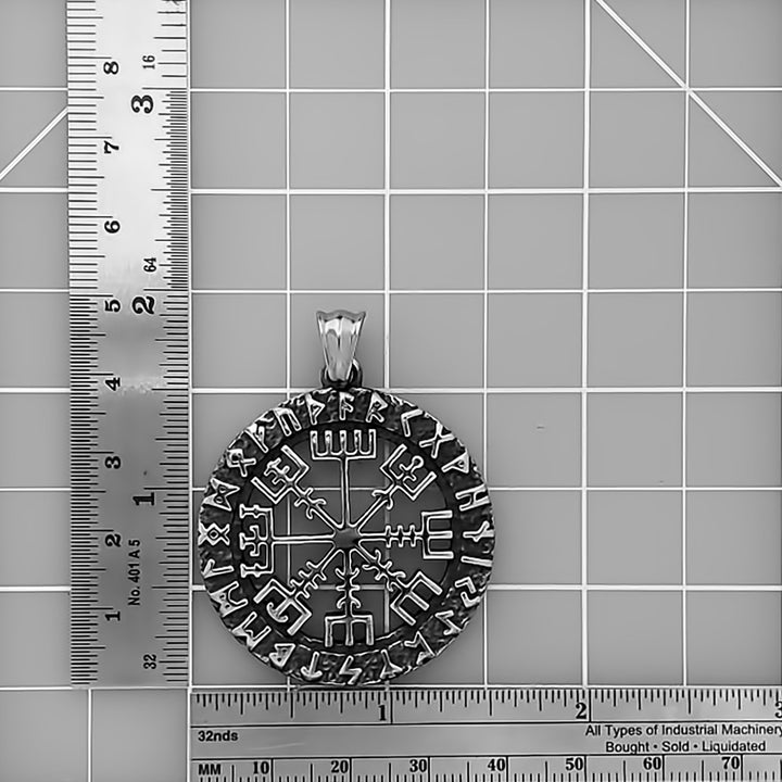 Vegvisir Rune Open Viking Pendant Necklace 316L Stainless Steel - view 7