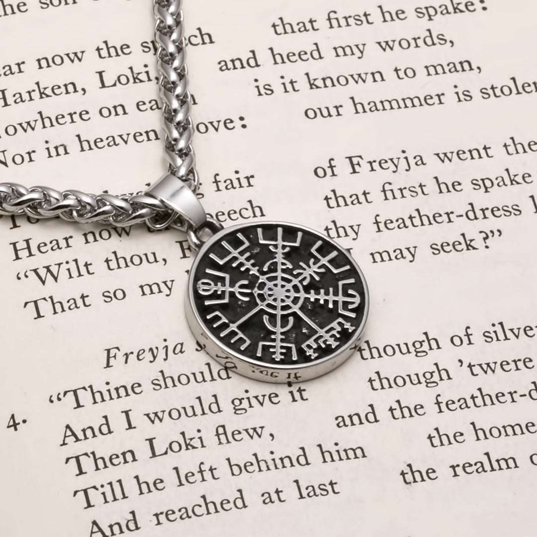 Viking Mini Vegvisir Stainless Steel Pendant Necklace
