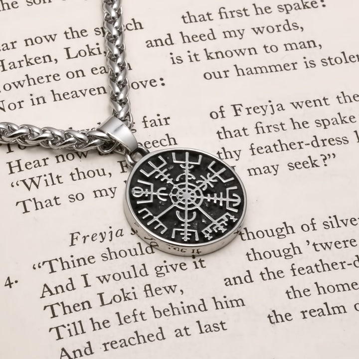 Viking Mini Vegvisir Stainless Steel Pendant Necklace