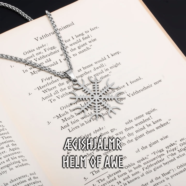 Viking Helm of Awe Stainless Steel Pendant Necklace