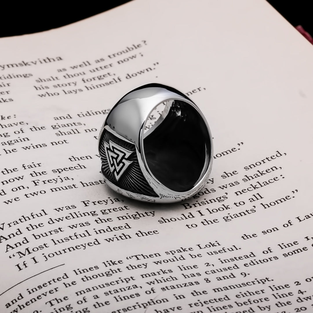 Viking Valknut Ring 316L Stainless Steel Size 7