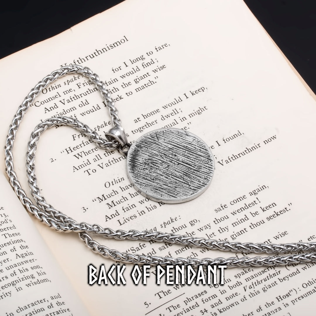 Fenrir Wolf Rune Yin Pol Viking Pendant Necklace 316L Stainless Steel - view 6