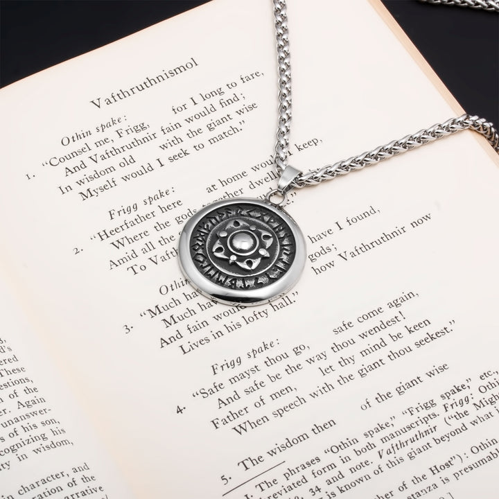 Elder Futhark Rune Viking Pendant Necklace 316L Stainless Steel