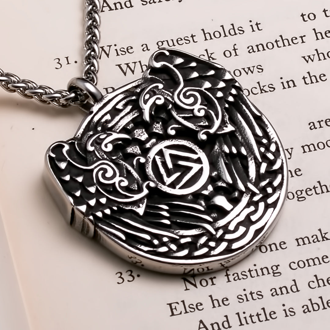 Valknut Viking Pendant Necklace 316L Stainless Steel
