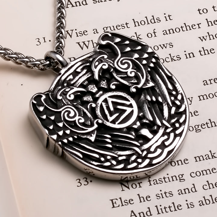 Valknut Viking Pendant Necklace 316L Stainless Steel