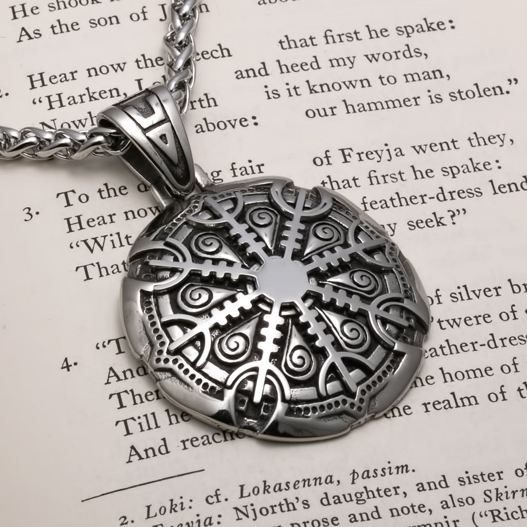 Viking Helm of Awe Stainless Steel Pendant Necklace