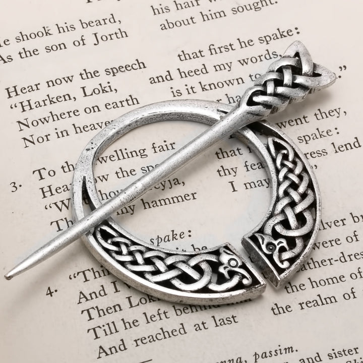Viking Dragon Plait Borre Fibula Brooch