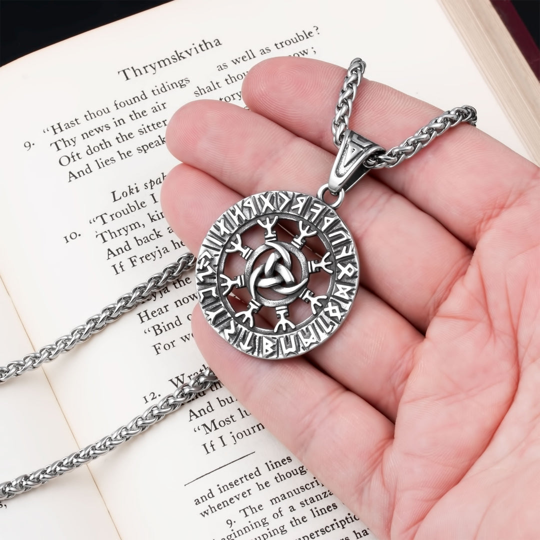 Helm of Awe Viking Pendant Necklace 316L Stainless Steel