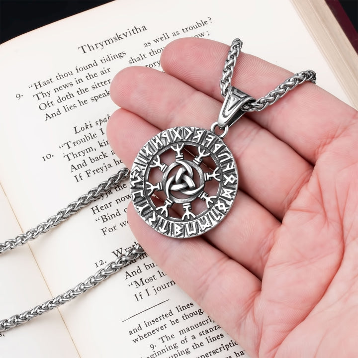Helm of Awe Viking Pendant Necklace 316L Stainless Steel