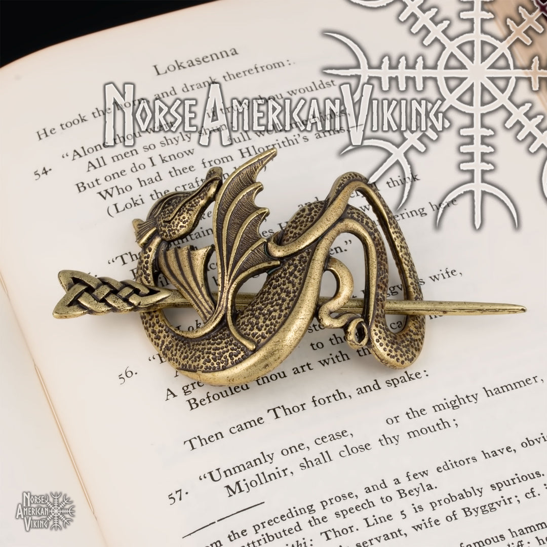 Viking Norse Celtic Hair Pin Dragon