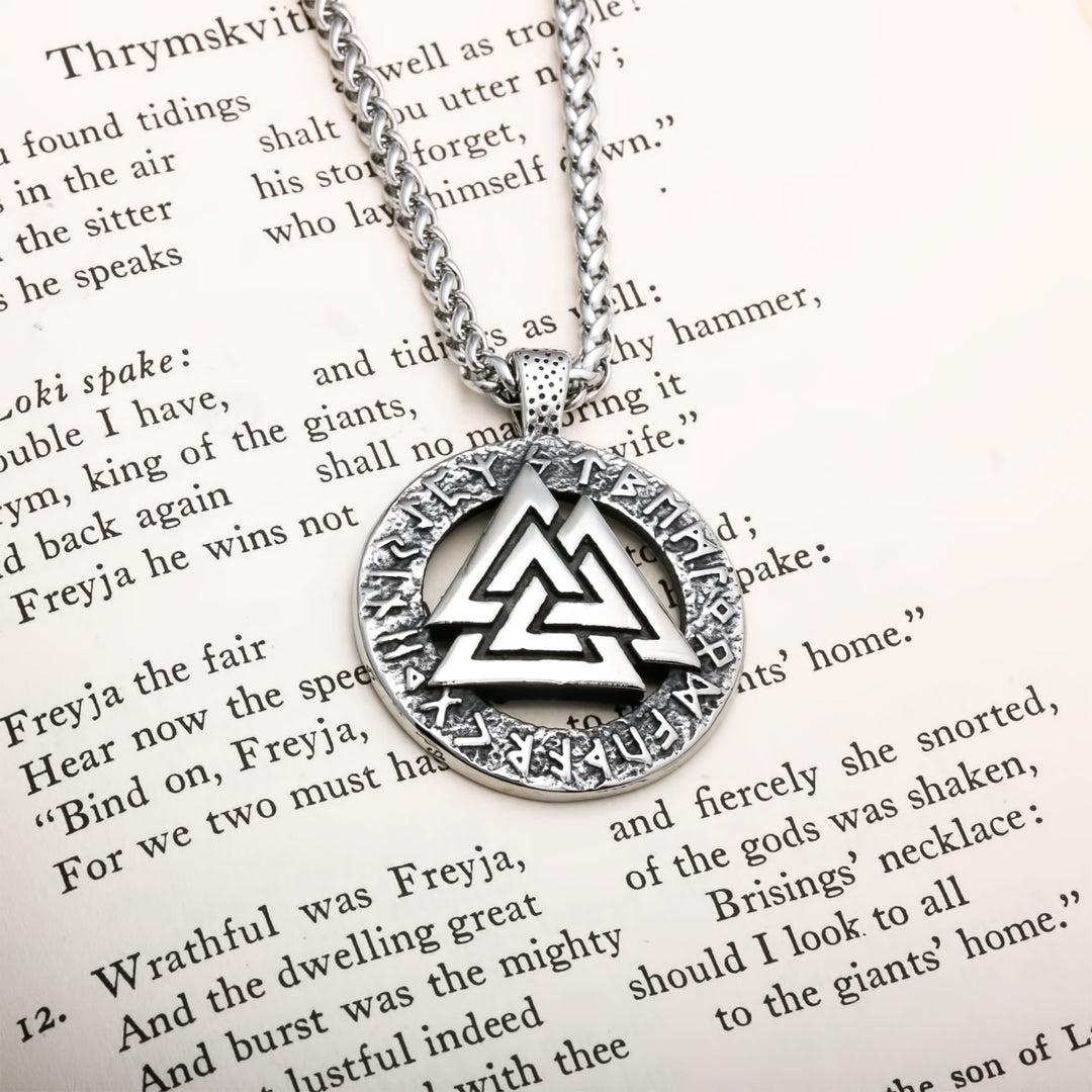 Valknut Viking Pendant Necklace 316L Stainless Steel