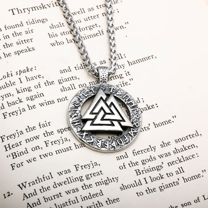 Valknut Viking Pendant Necklace 316L Stainless Steel