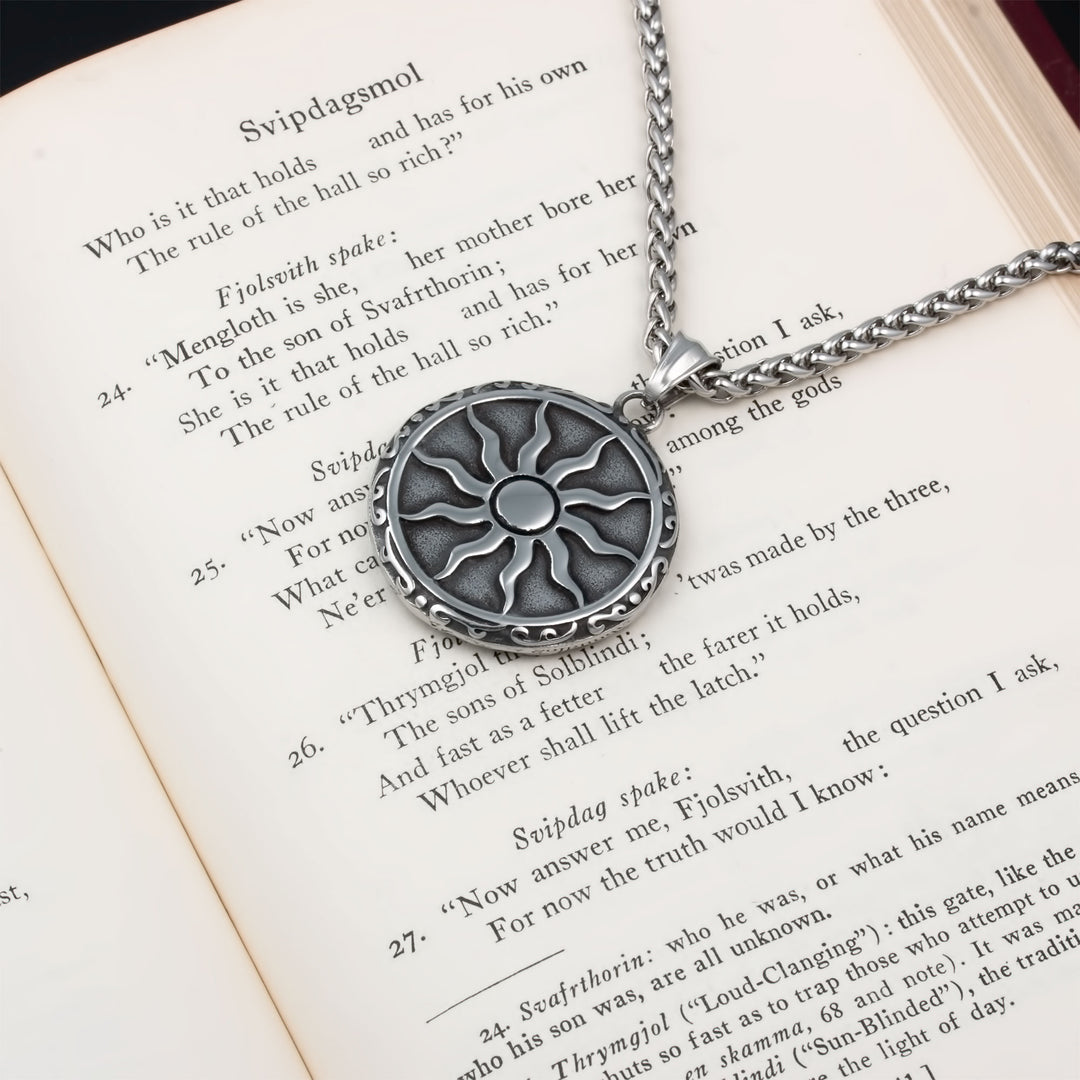 Elder Futhark Rune Viking Pendant Necklace 316L Stainless Steel