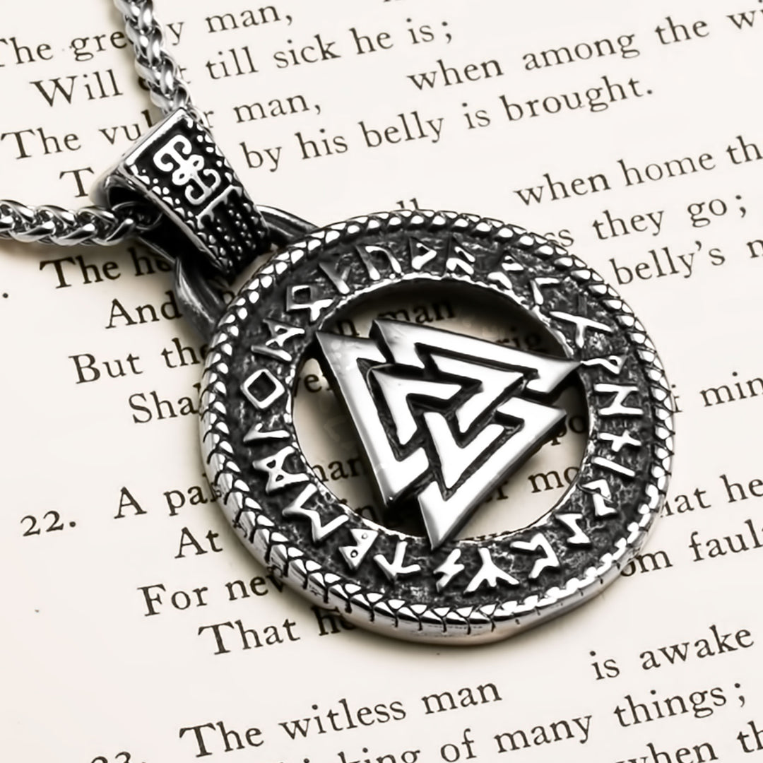 Valknut Viking Pendant Necklace 316L Stainless Steel