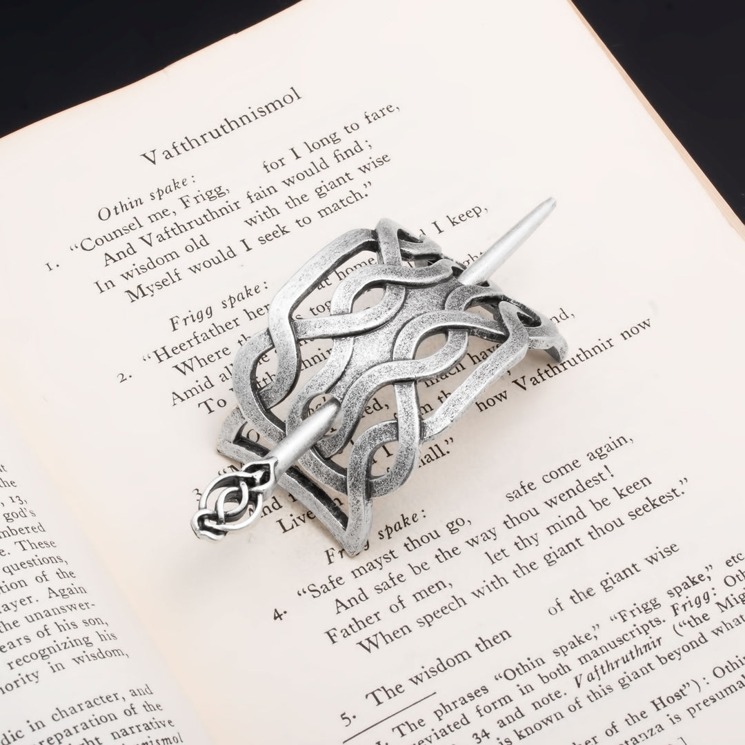 Viking Norse Celtic Twisted Knot Hair Pin Silver