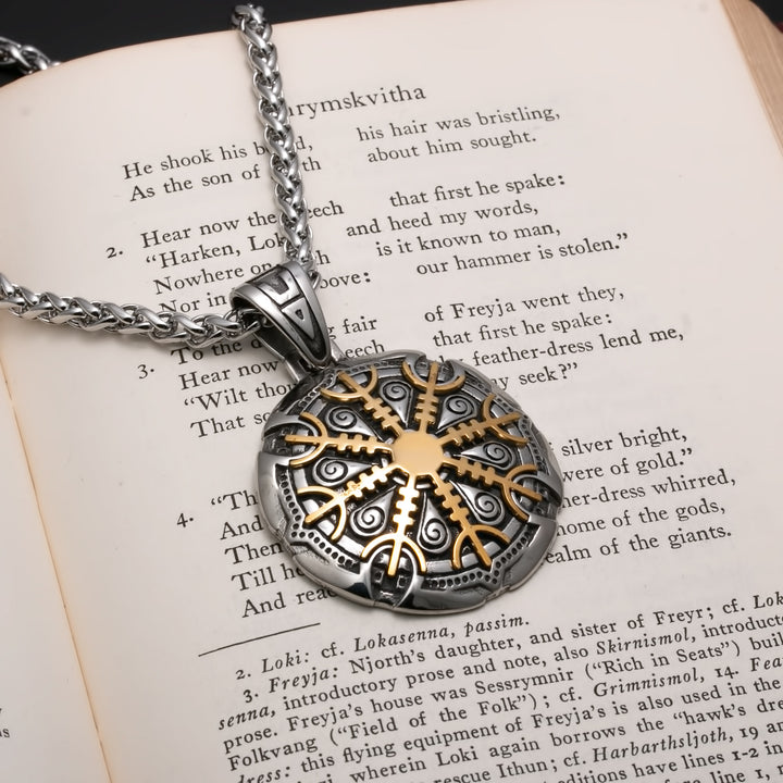 Viking Helm of Awe Stainless Steel Pendant Necklace