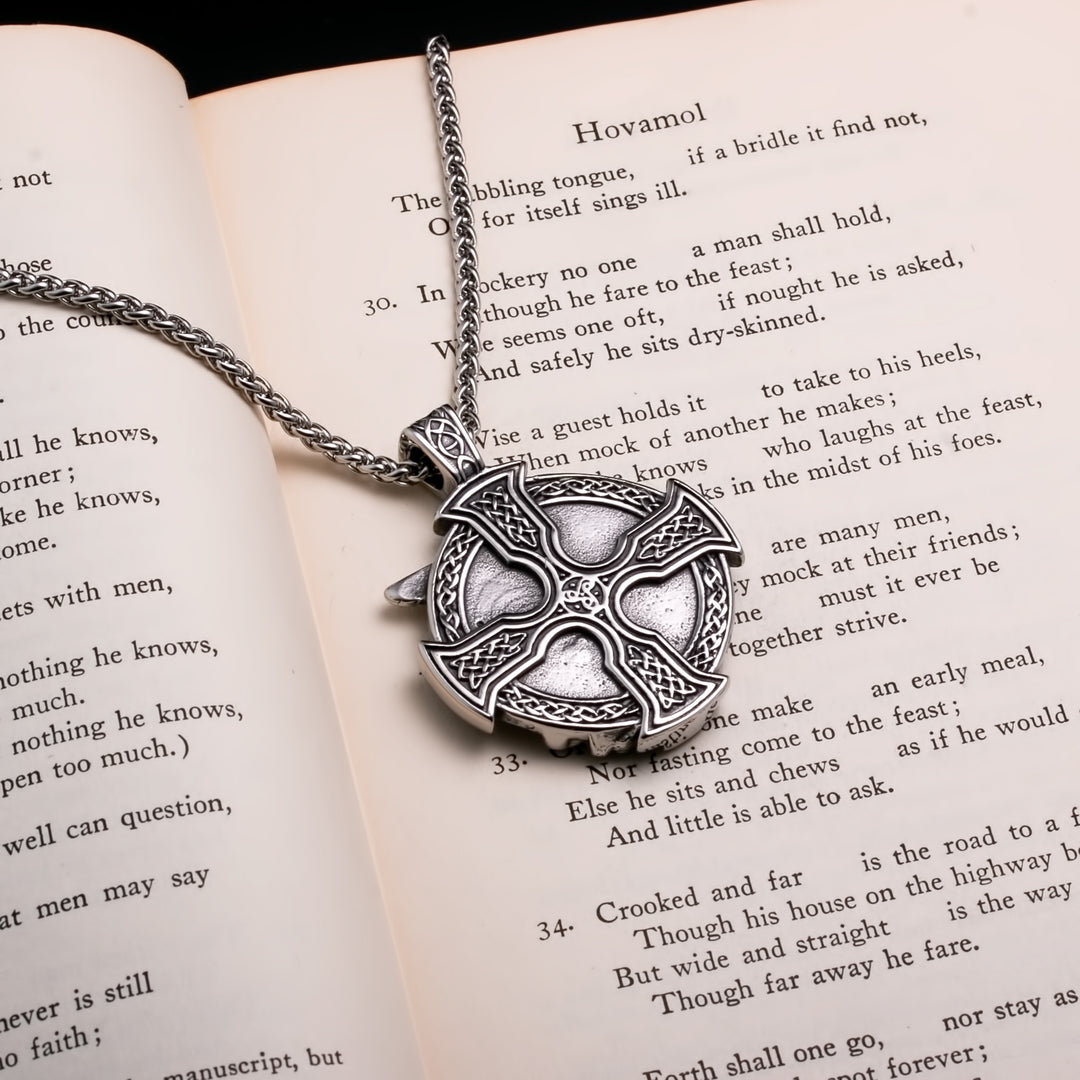 Raven Viking Pendant Necklace 316L Stainless Steel