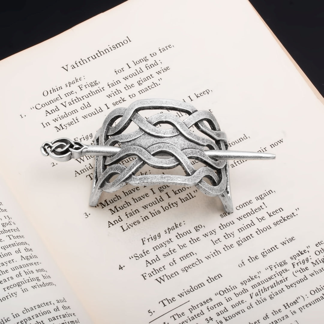 Viking Norse Celtic Twisted Knot Hair Pin Silver