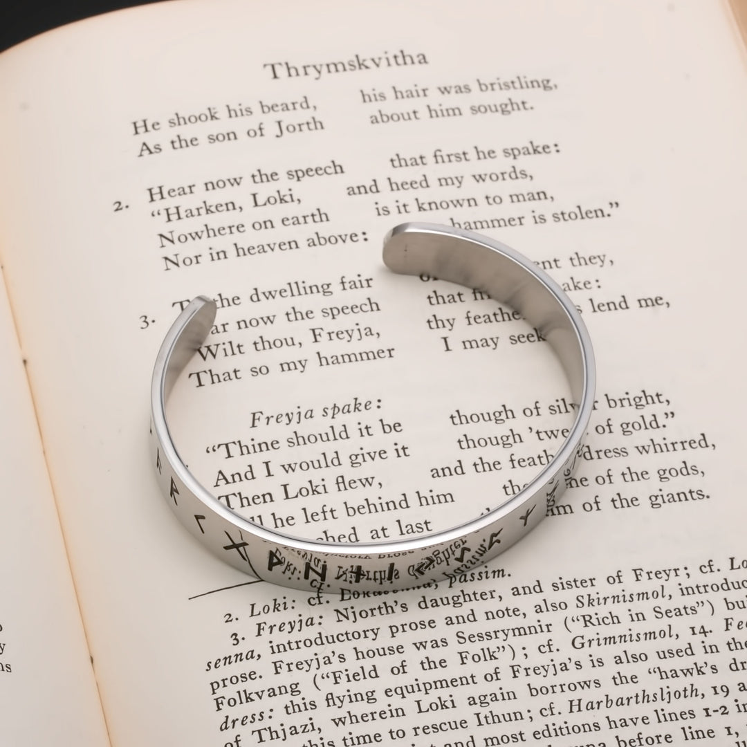 Viking Elder Futhark Rune Cuff Bracelet
