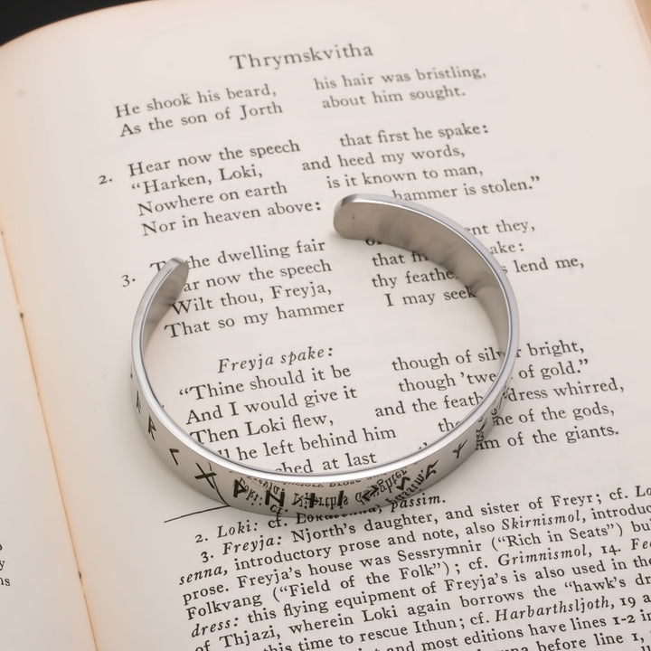 Viking Elder Futhark Rune Cuff Bracelet