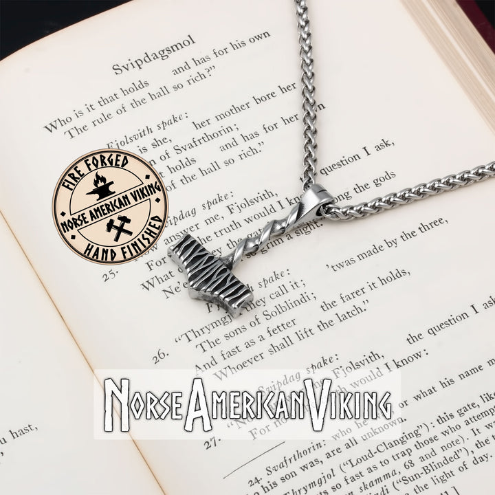 Viking Mjolnir Thor's Hammer Stainless Steel Pendant Necklace