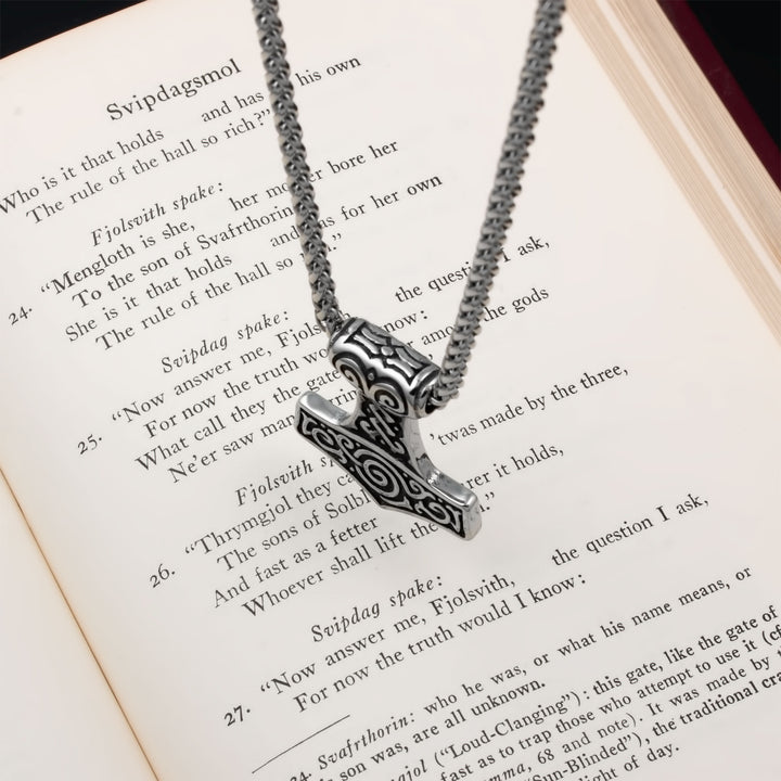 Mjolnir Thor's Hammer Pendant Necklace Stainless Steel Viking