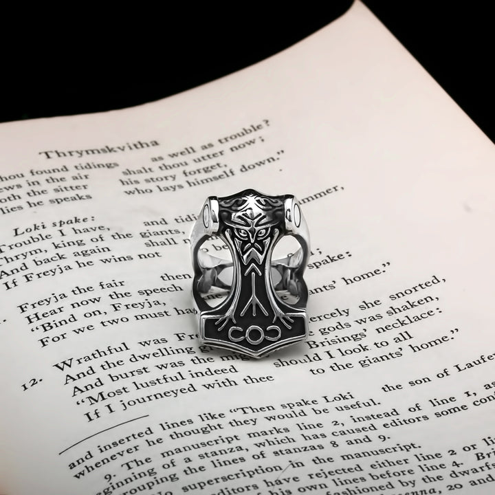 Mjolnir Odin Viking Ring 316L Stainless Steel - view 2