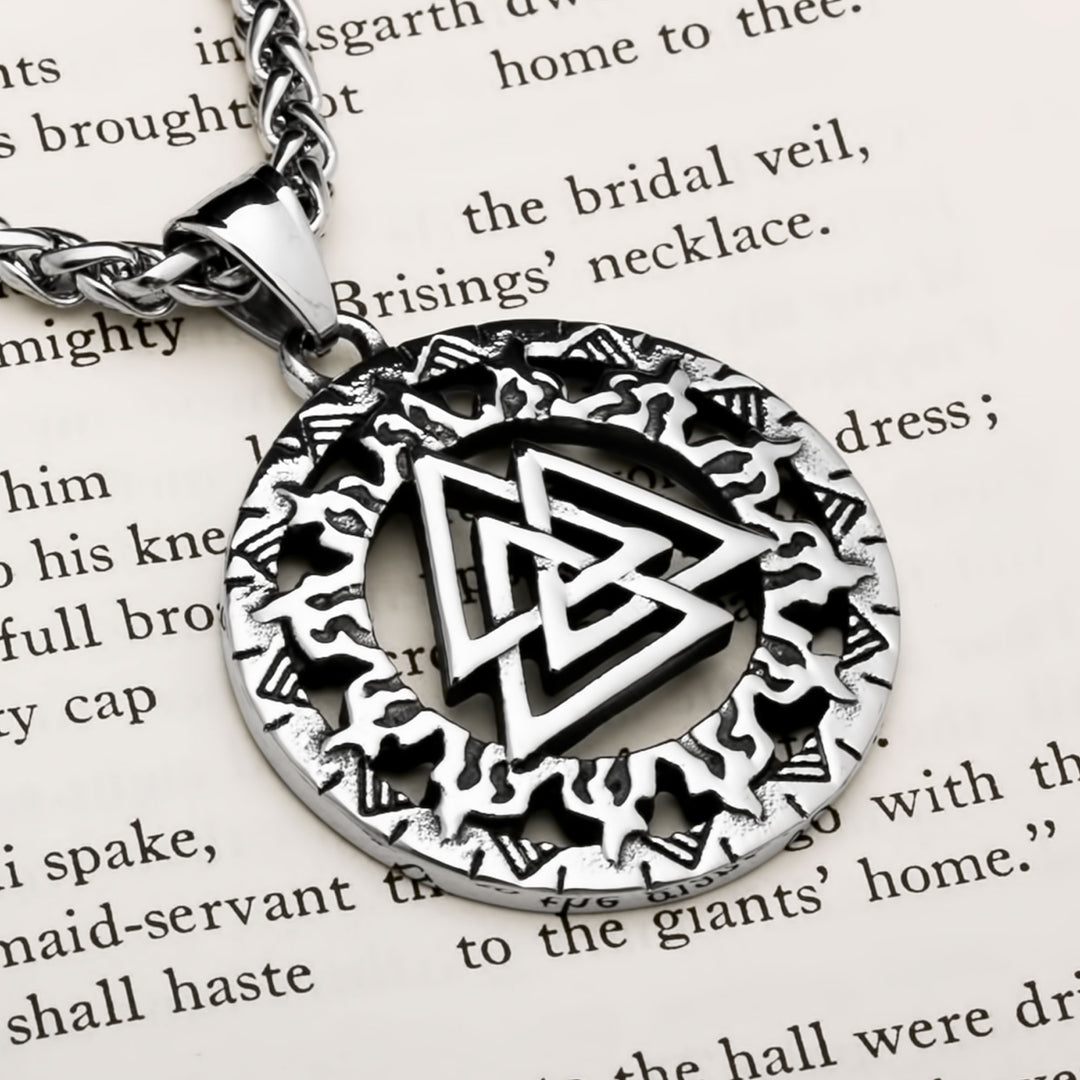 Valknut Viking Pendant Necklace 316L Stainless Steel