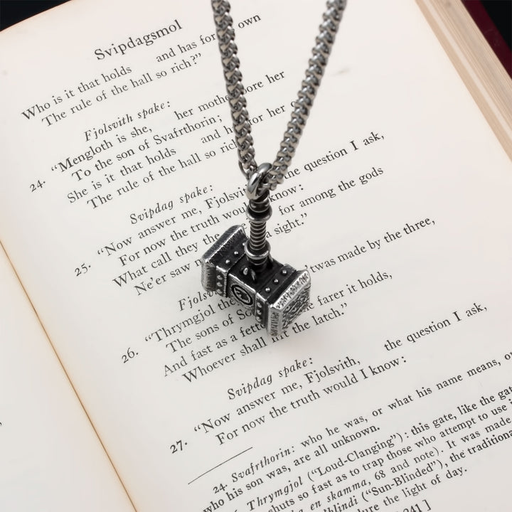 Mjolnir Thor's Hammer Pendant Necklace Stainless Steel Viking