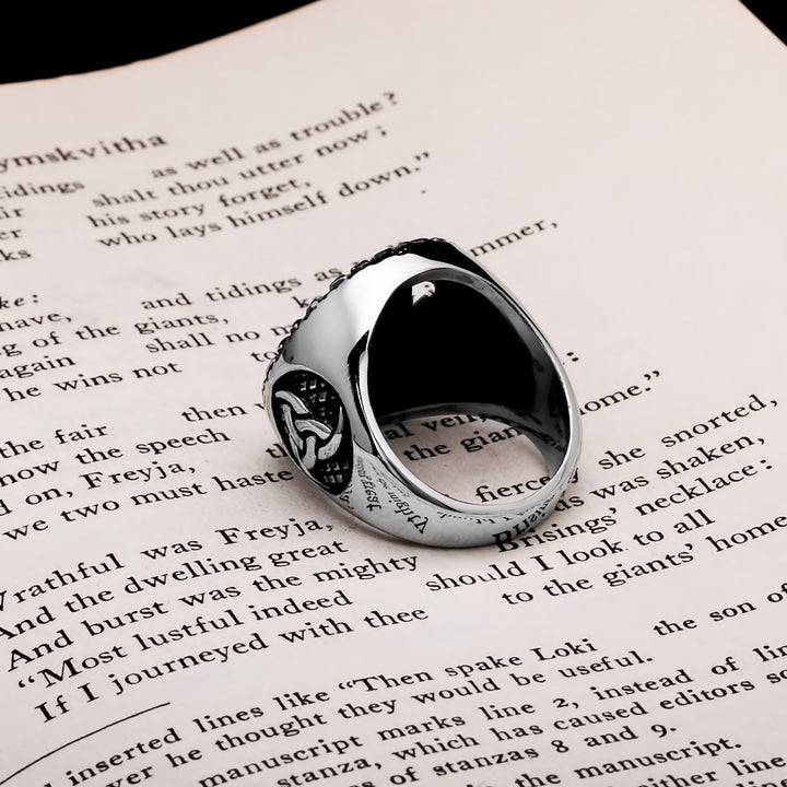 Viking Elder Futhark Rune Ring 316L Stainless Steel Size 7
