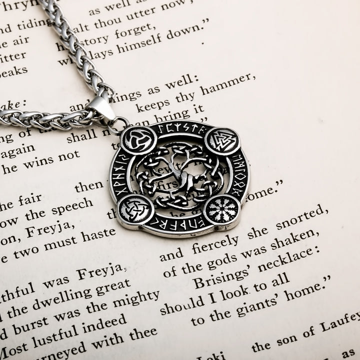 Helm of Awe Viking Pendant Necklace 316L Stainless Steel