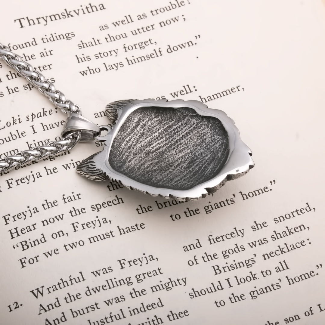 Fenrir Wolf Head Real Viking Pendant Necklace 316L Stainless Steel - view 5