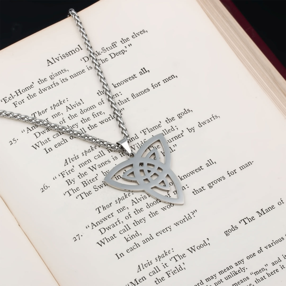 Celtic Trinity in Trinity Knot Pendant Necklace Stainless Steel Viking