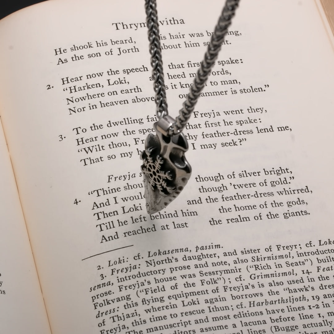 Viking Arrow Head Helm of Awe Pendant Necklace 316L Stainless Steel