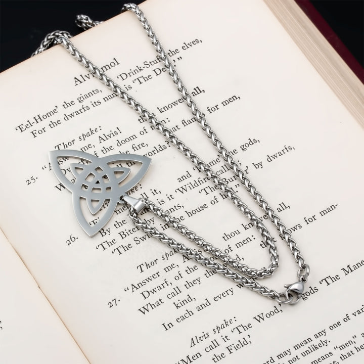 Celtic Trinity in Trinity Knot Pendant Necklace Stainless Steel Viking