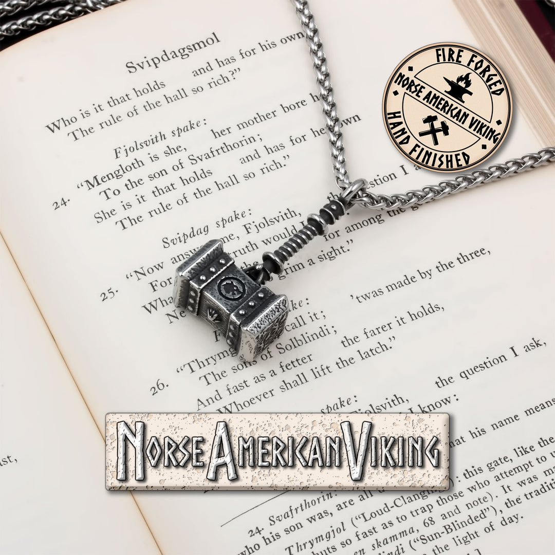 Viking Mjolnir Thor's Hammer Stainless Steel Pendant Necklace